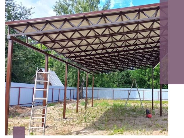 Односкатные навесы под ключ в Керчи — изготовление и монтаж