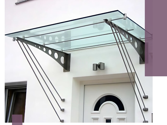 Козырьки над входом под ключ в Керчи — изготовление и монтаж