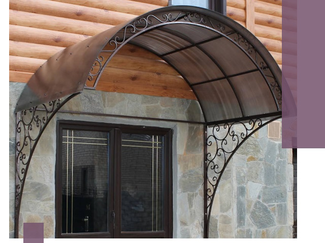 Арочные козырьки под ключ в Керчи: изготовление и монтаж